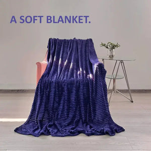 Chic Blue Flannel Travel Blanket Rberyl