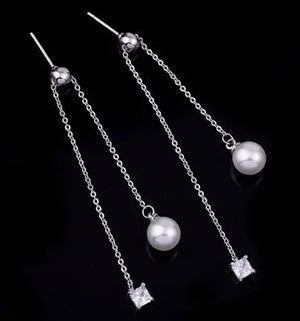 Elegant Crystal Pearl Earrings Rberyl
