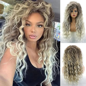 Glamorous Long Blonde Gradient Wig Rberyl