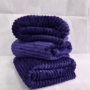 Chic Blue Flannel Travel Blanket Rberyl