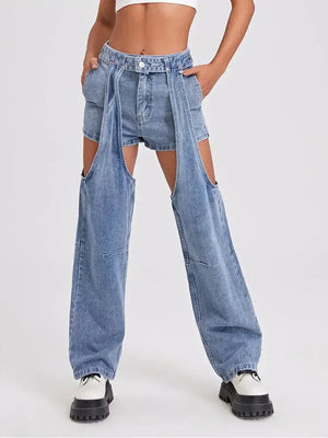 Chic High Waist Ripped Jeans Rberyl