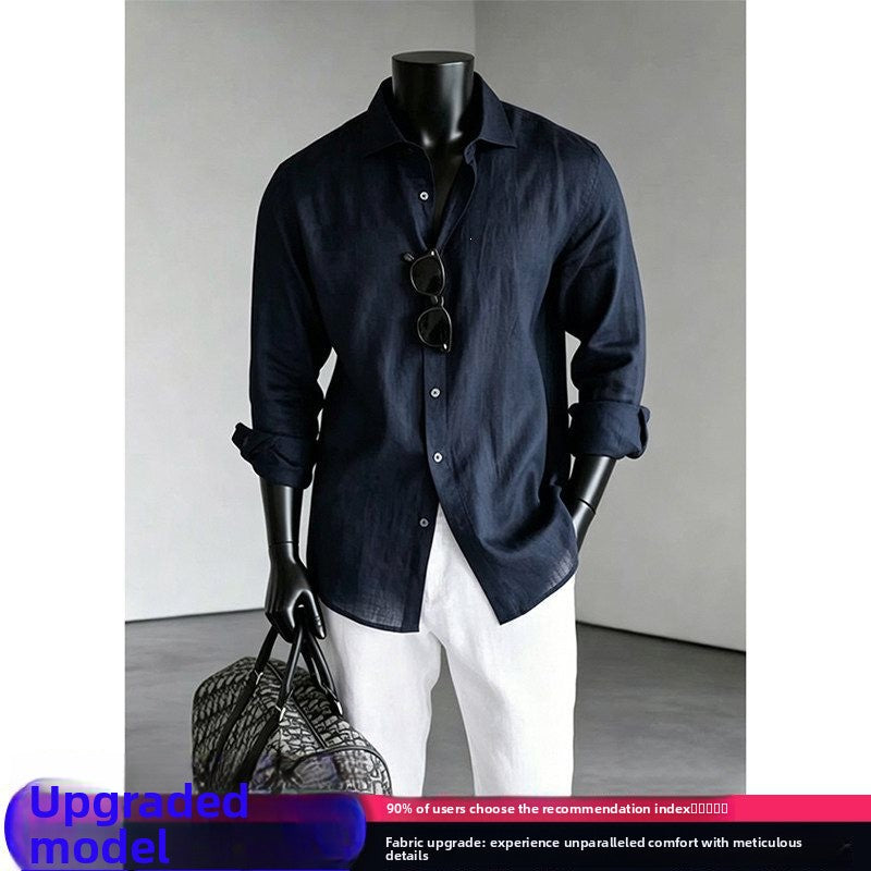 Mens Tencel Linen Summer Shirt