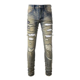 High Street Embroidered Distressed Jeans