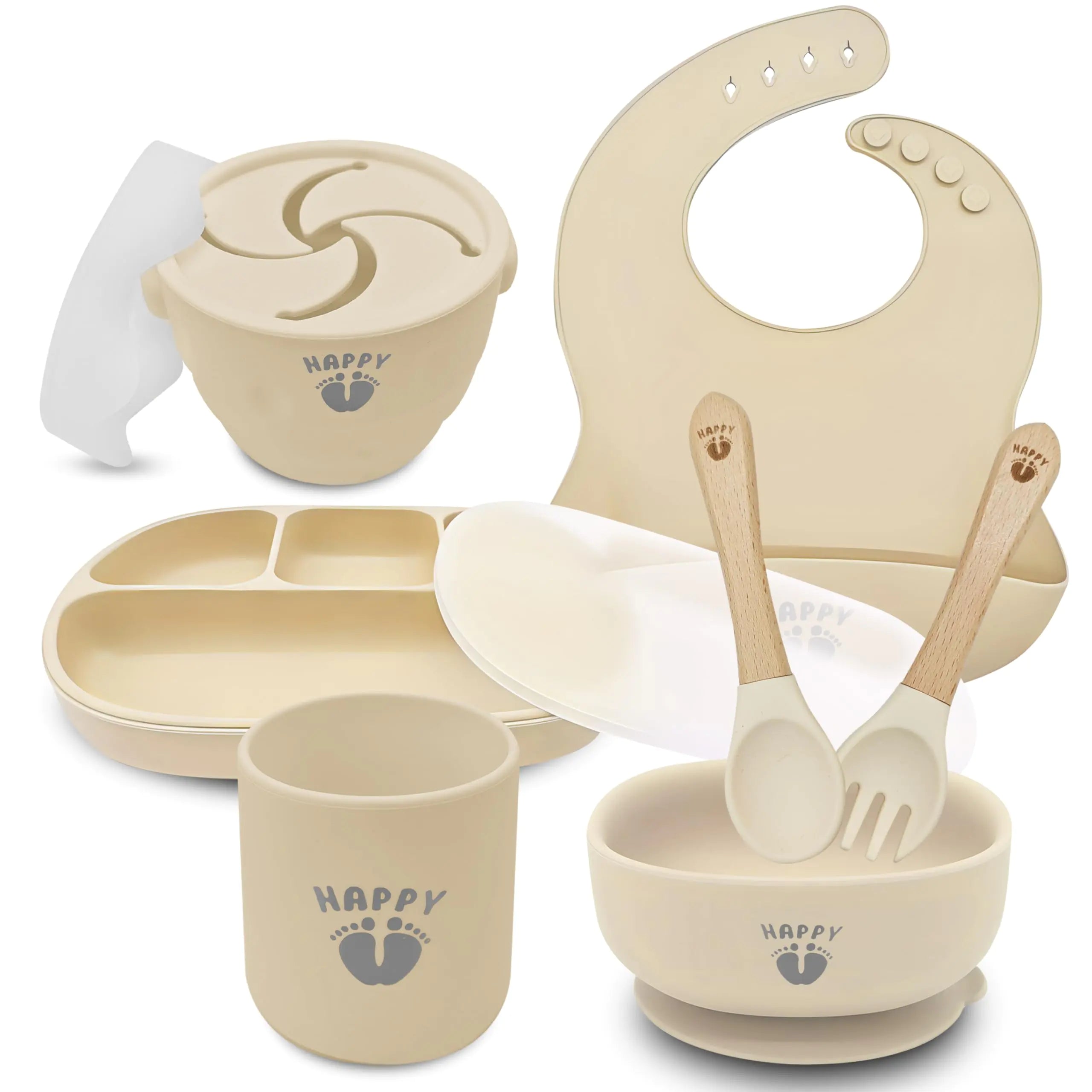 Happy Feet 9-Piece Silicone Feeding Set