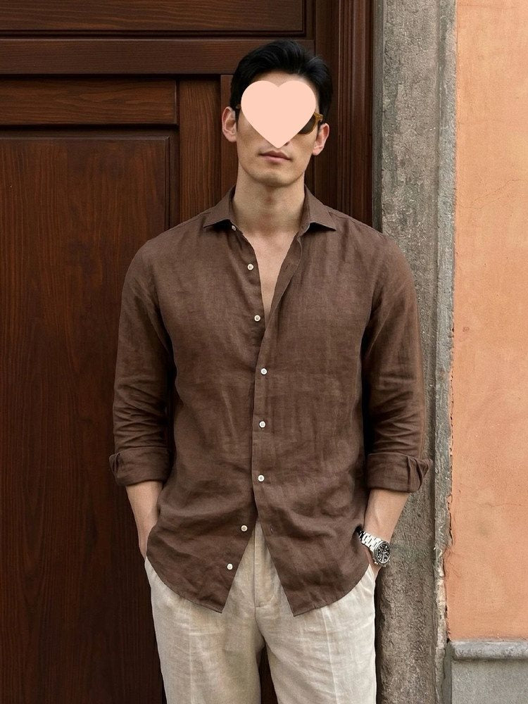 Mens Tencel Linen Summer Shirt