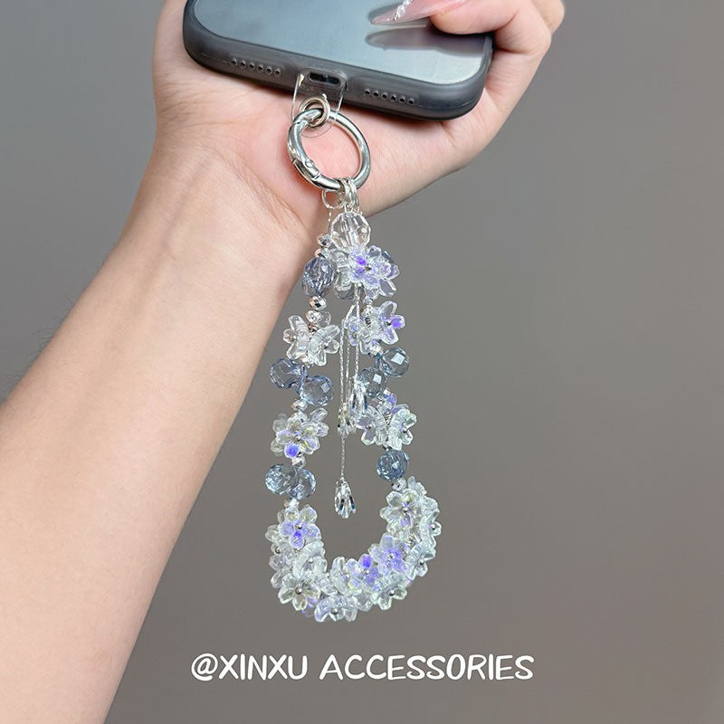Purple Butterfly Beaded Mobile Phone Chain