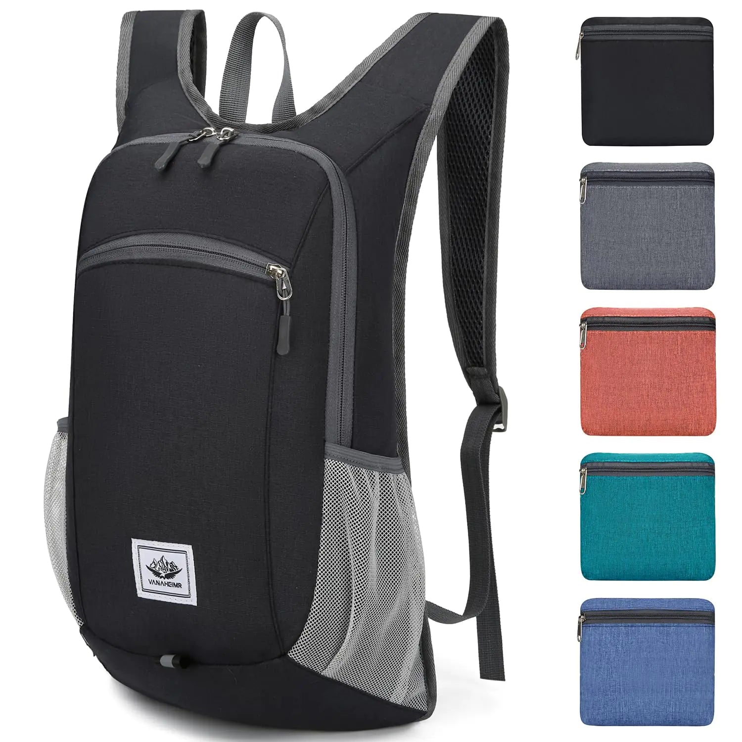 Esup 15L Ultralight Folding Backpack for Travel & Hiking (Black)