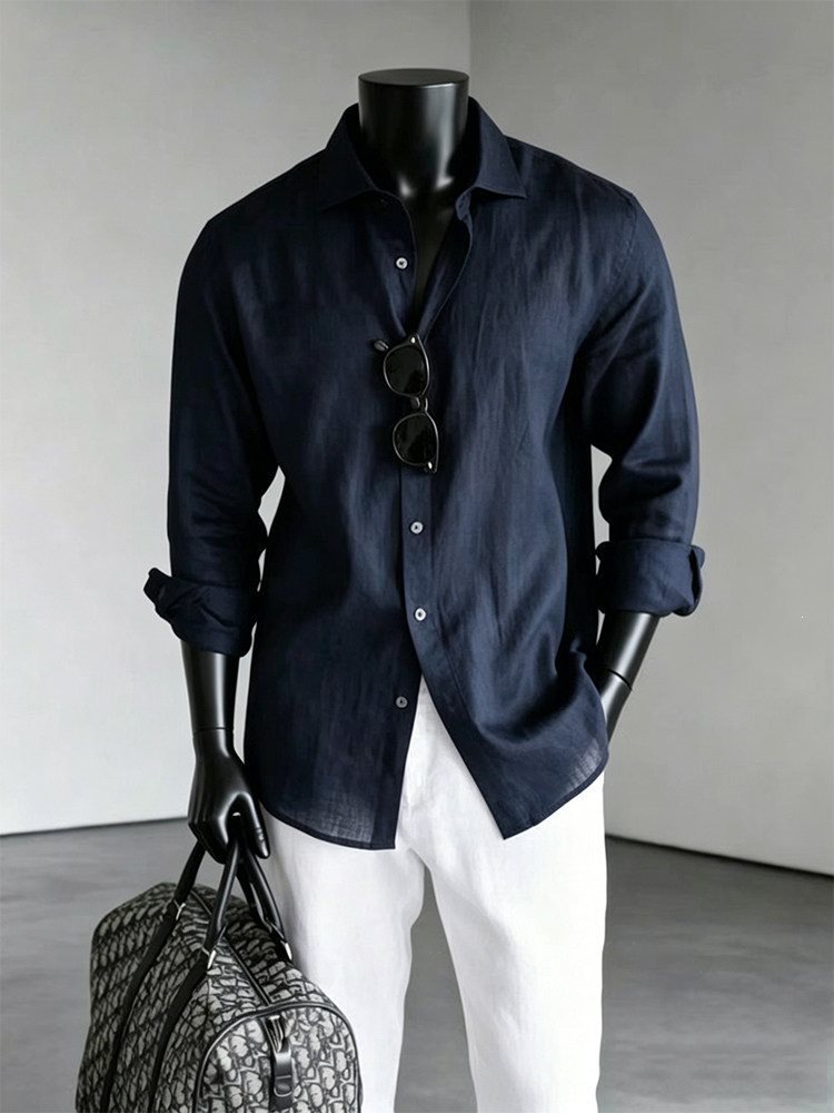 Mens Tencel Linen Summer Shirt