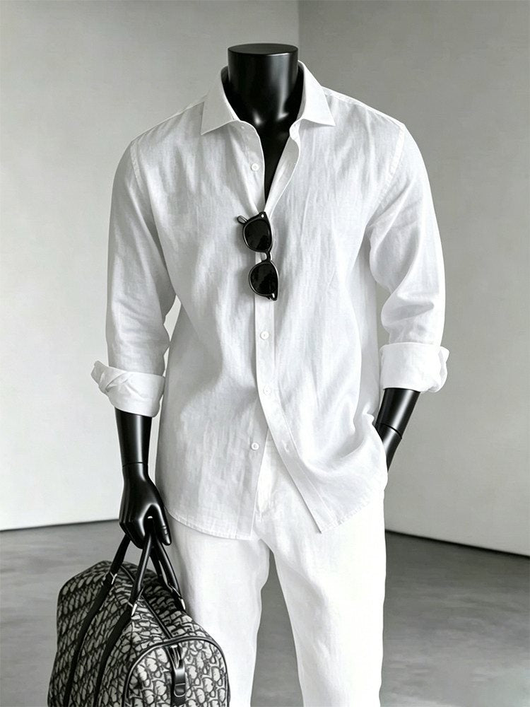 Mens Tencel Linen Summer Shirt