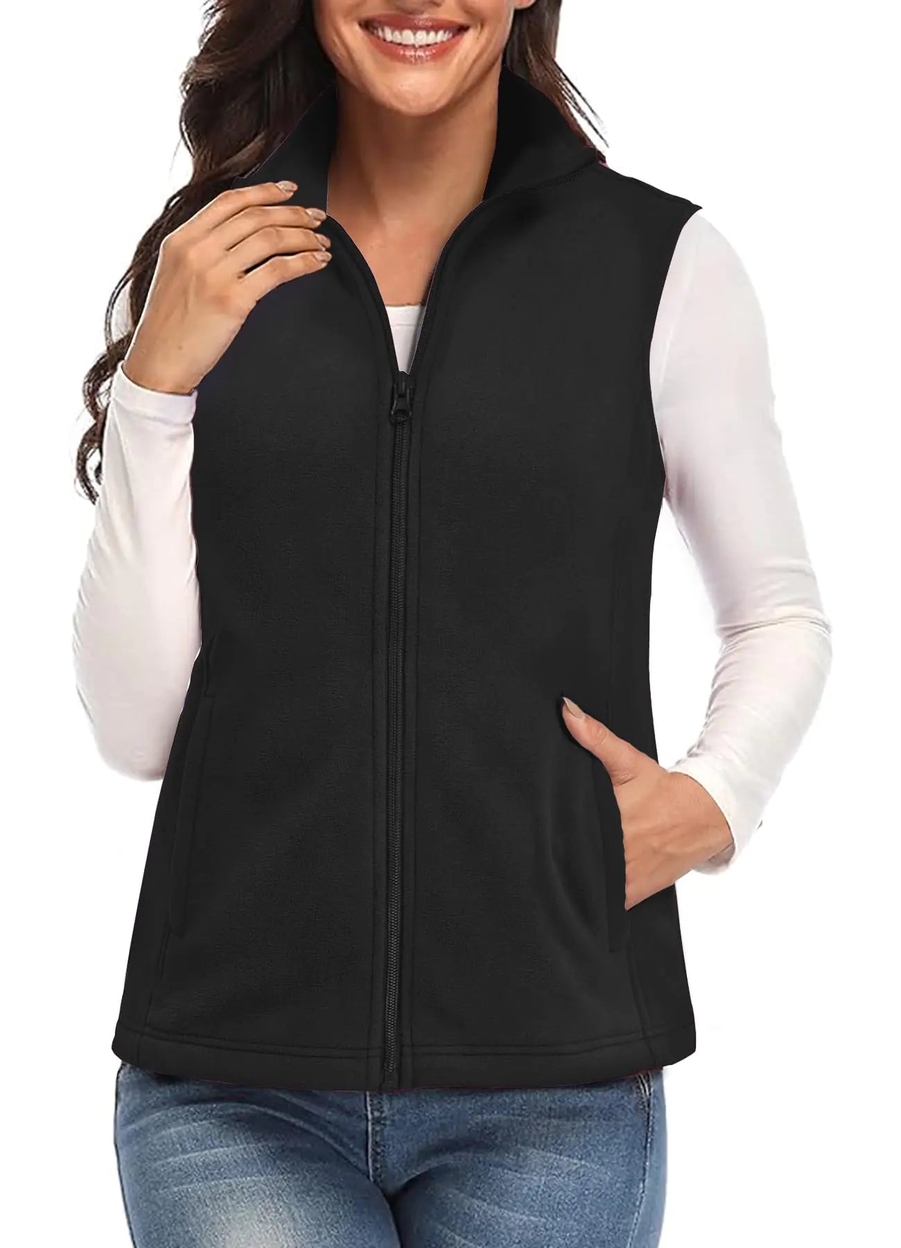 SMENG Women's Lightweight Zip Fleece Vest