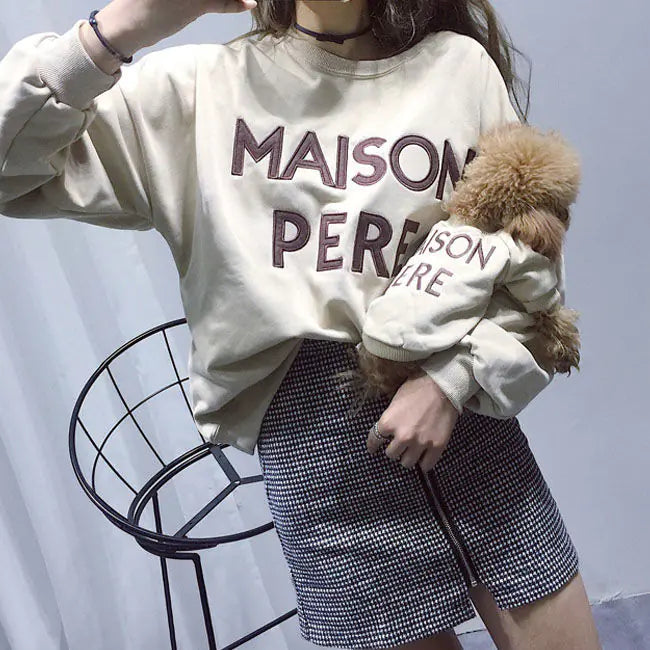 Pet Parent Cotton Embroidered Sweater