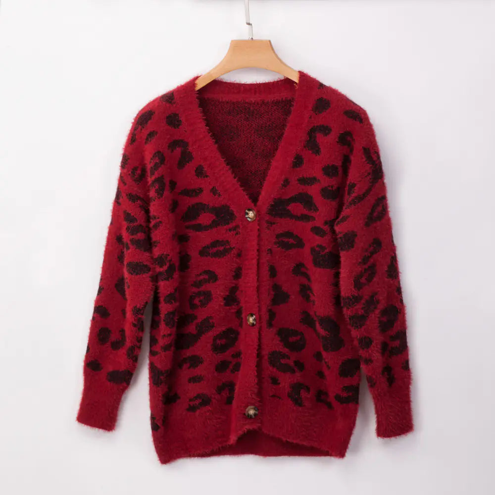 Long Sleeve Leopard Print Cardigan Sweater (3 Colors)