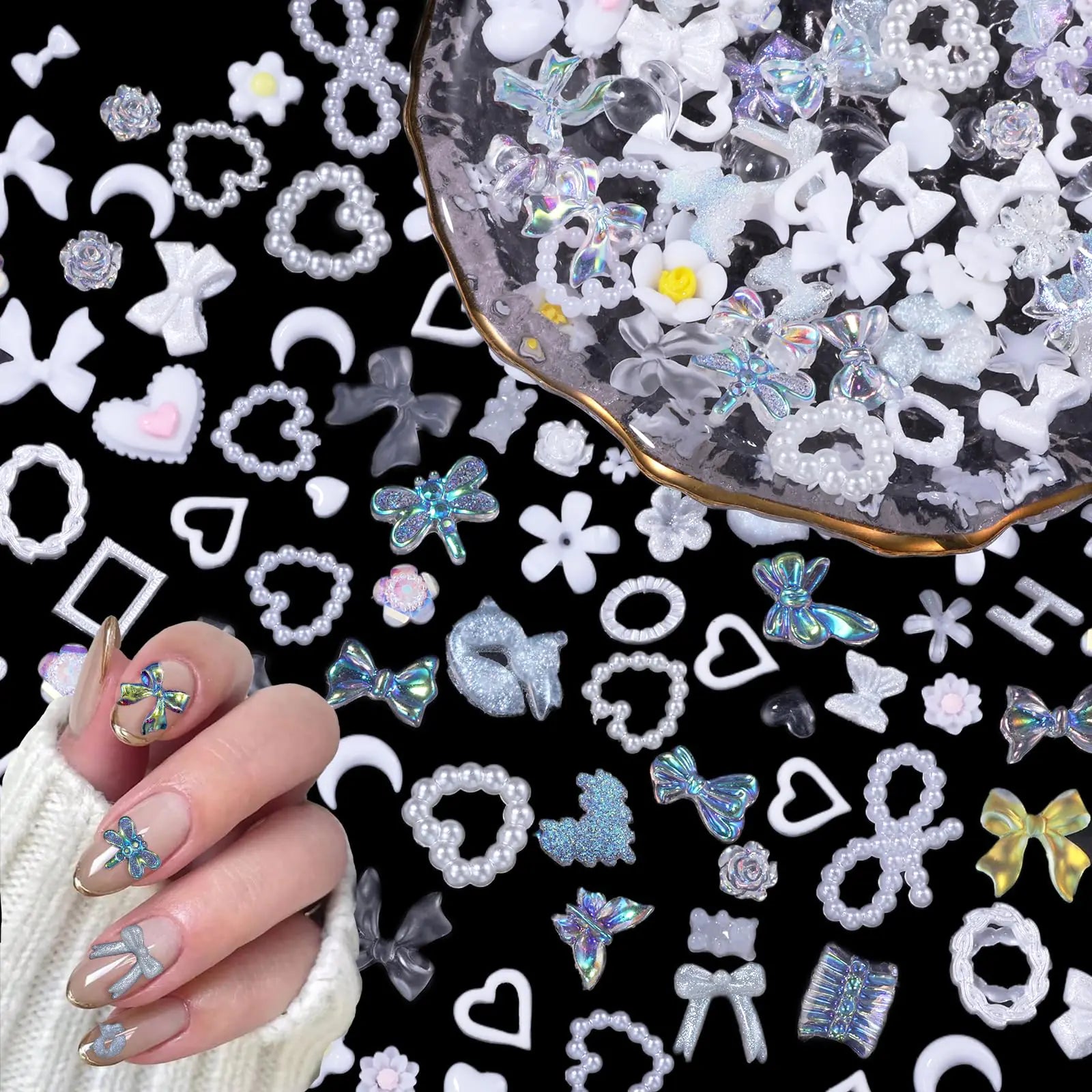 200Pcs Ultimate 3D Nail Charm Collection