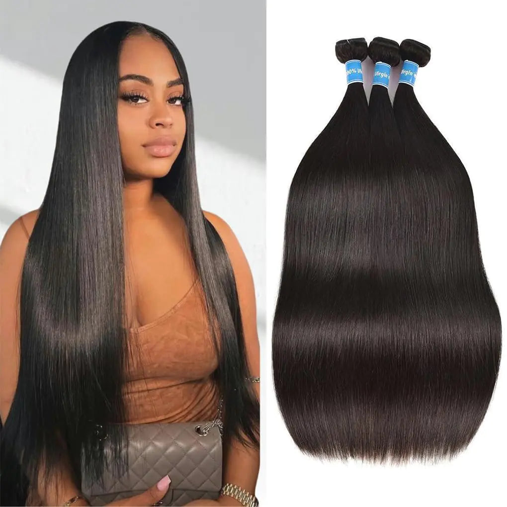 Brazilian Straight Virgin Hair 3-Pack Bundle 22-26 Inch