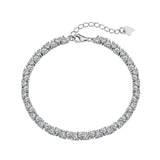 Sterling Silver Zircon Heart Bracelet