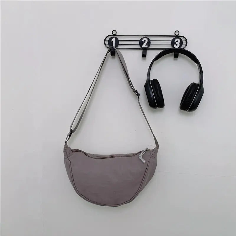 Chic Nylon Color-Block Shoulder Bag