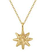 Silver Hammered Star Charm Necklace