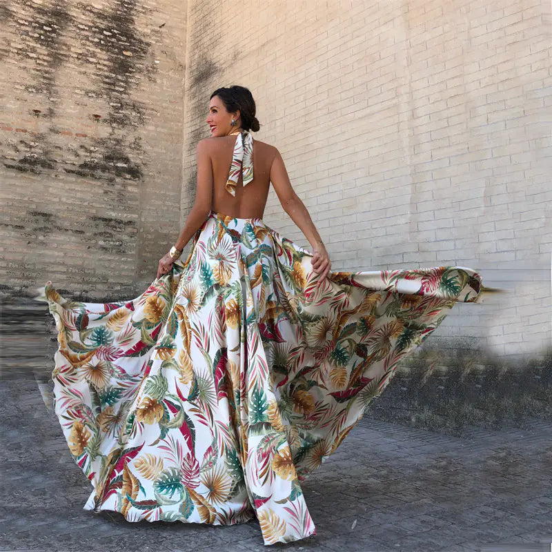 Floral Halter Elegance Dress