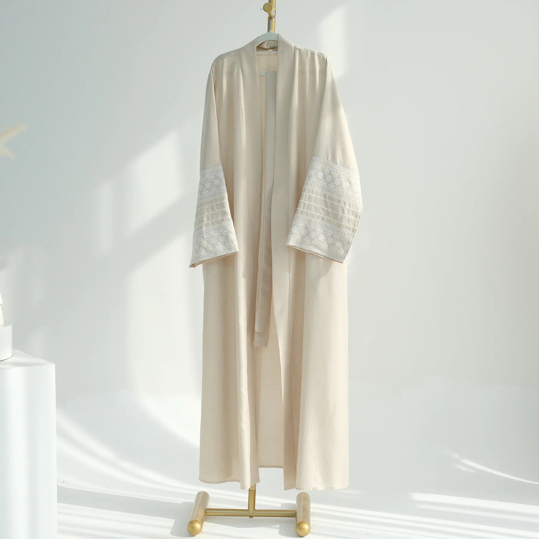Elegant Embroidered Cardigan Robe