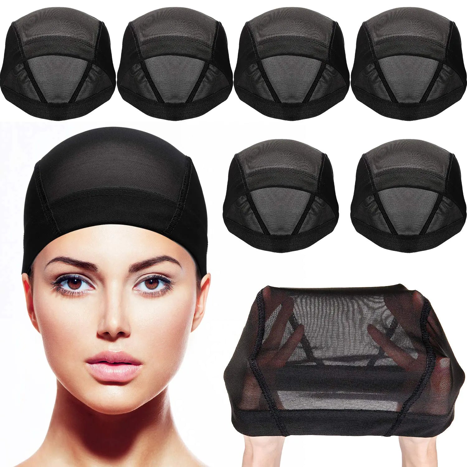 Spandex Flexi-Cap 5-Pack for Wig Support