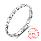 Bamboo Style Elegant Finger Ring in Sterling Silver