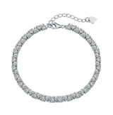 Sterling Silver Zircon Heart Bracelet