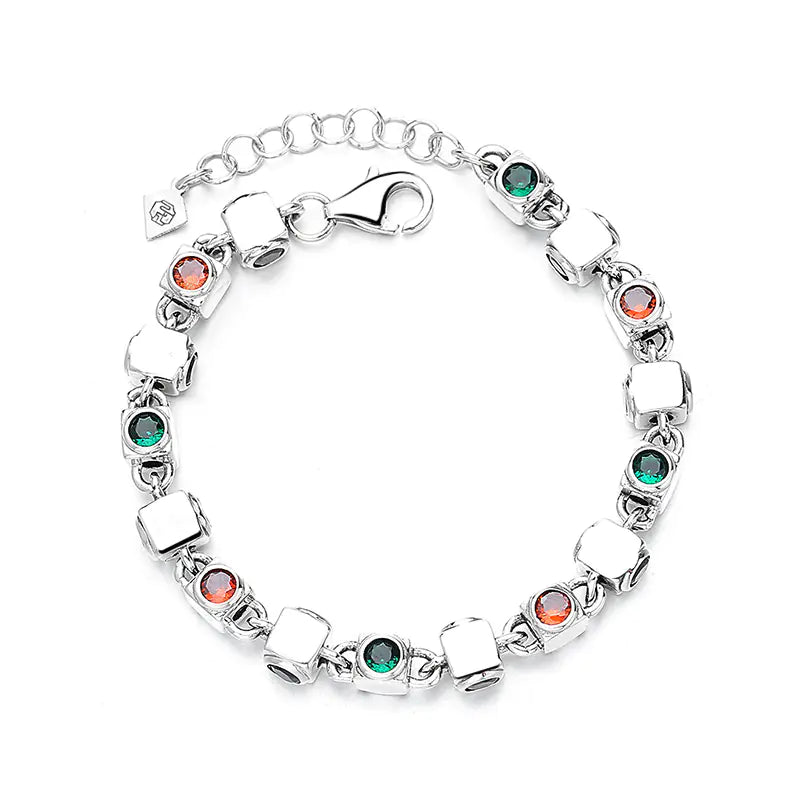 S925 Silver Candy Cube Hip Hop Bracelet
