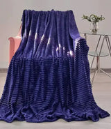 Chic Blue Flannel Travel Blanket