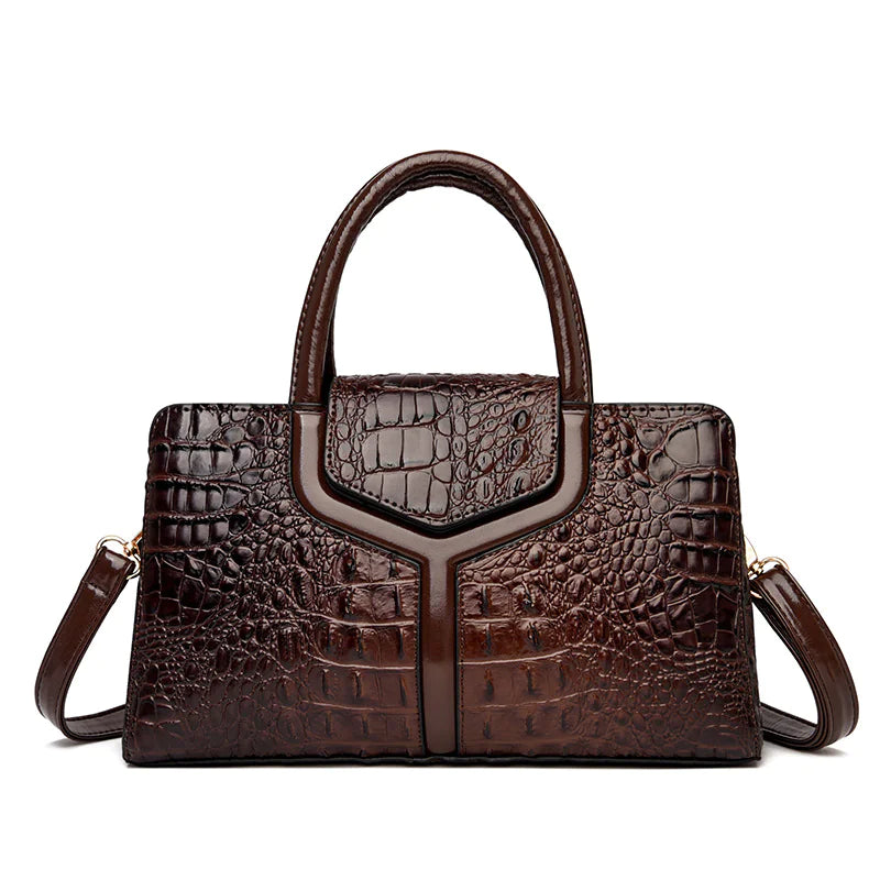 Chic Croc-Embossed Messenger Bag