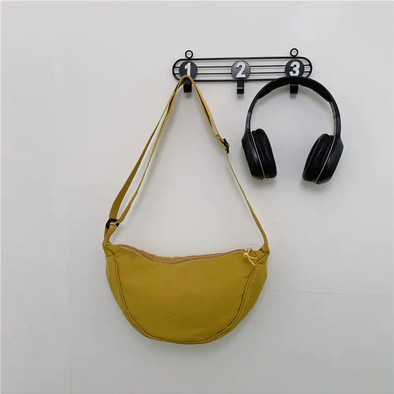 Chic Nylon Color-Block Shoulder Bag