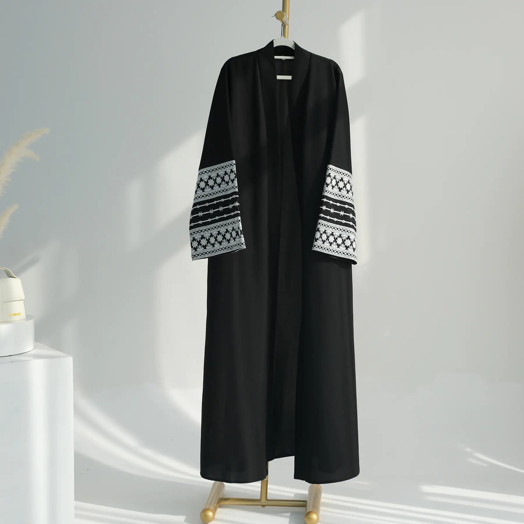 Elegant Embroidered Cardigan Robe