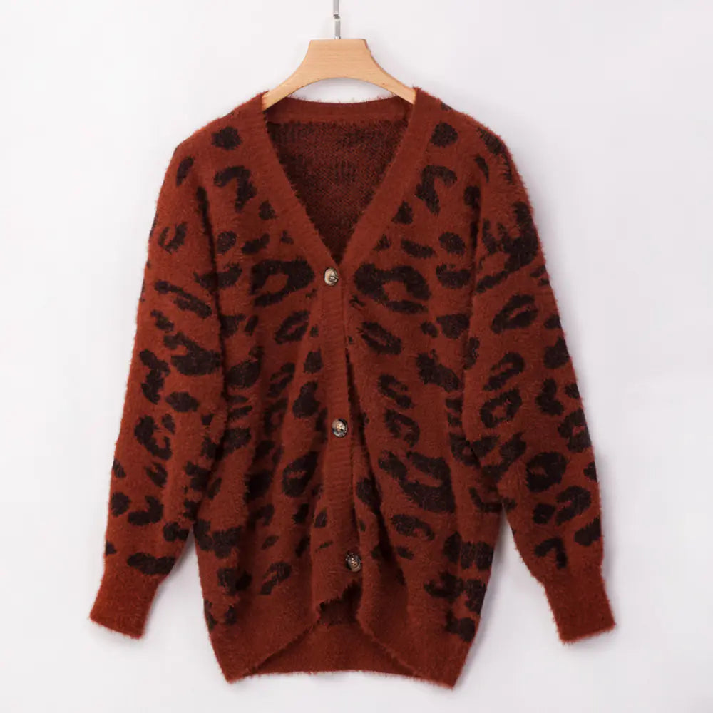 Long Sleeve Leopard Print Cardigan Sweater (3 Colors)