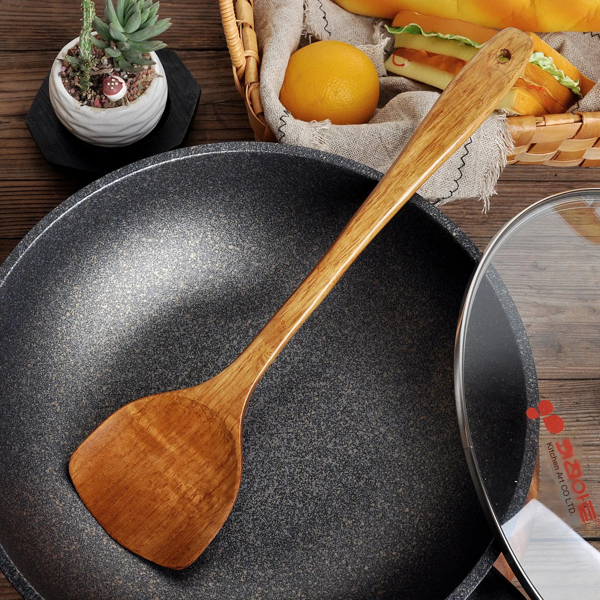 Elegant Wooden Non-Stick Spatula