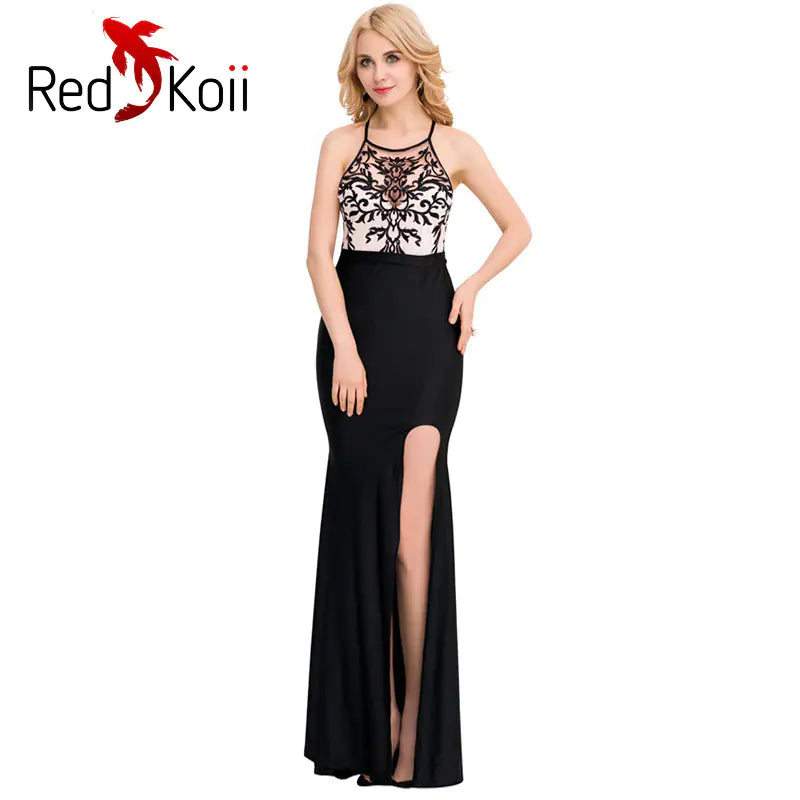 Chic Embroidered Evening Gown