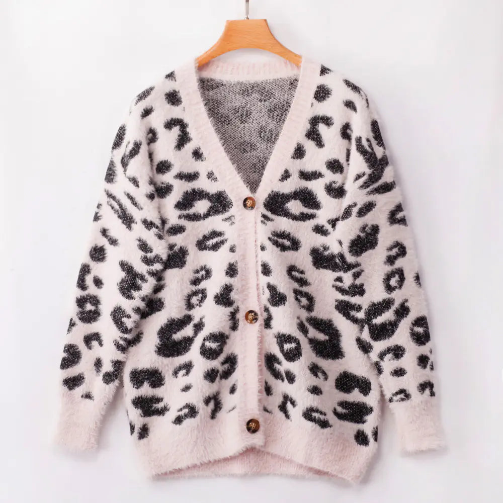 Long Sleeve Leopard Print Cardigan Sweater (3 Colors)