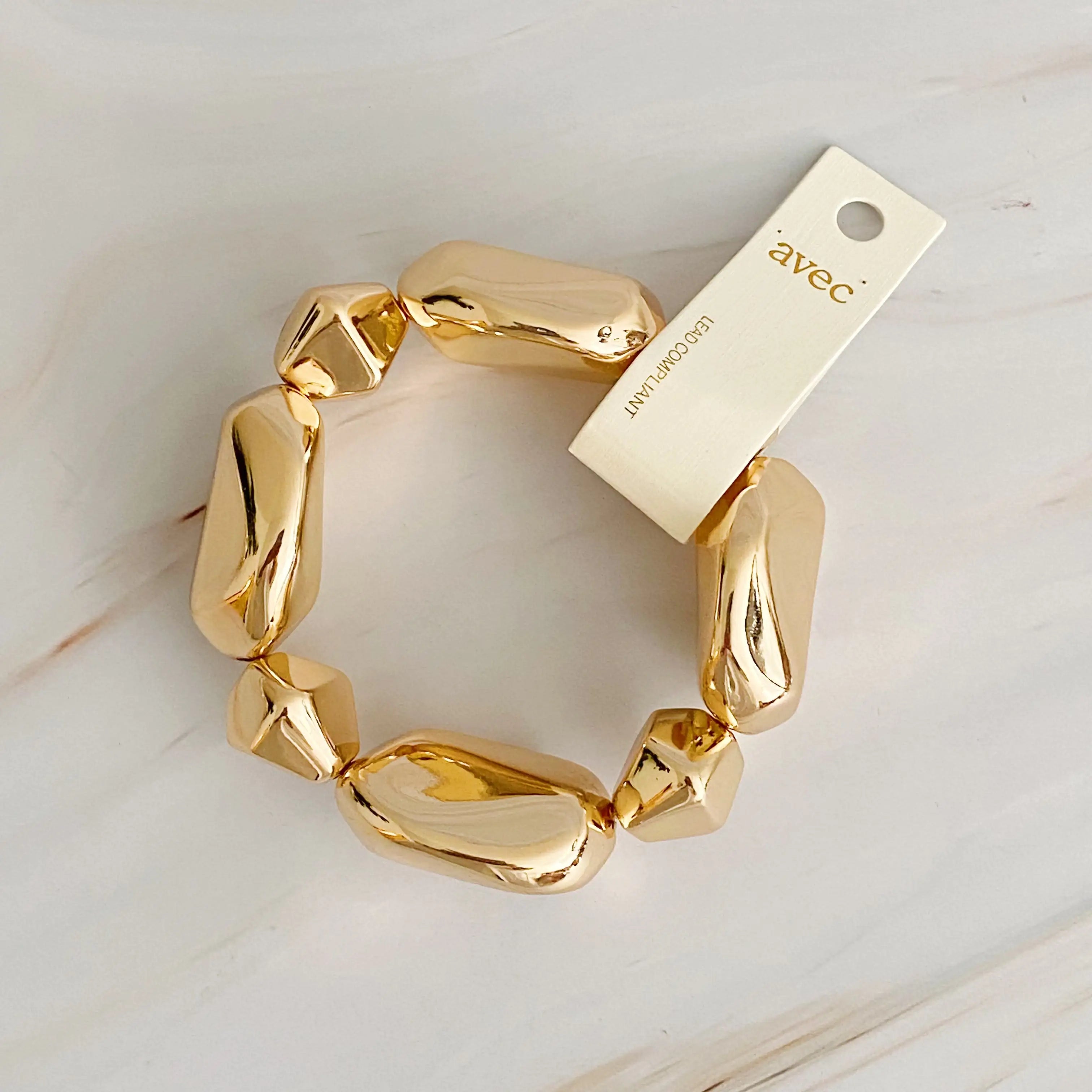 Golden Geo Stretch Bracelet