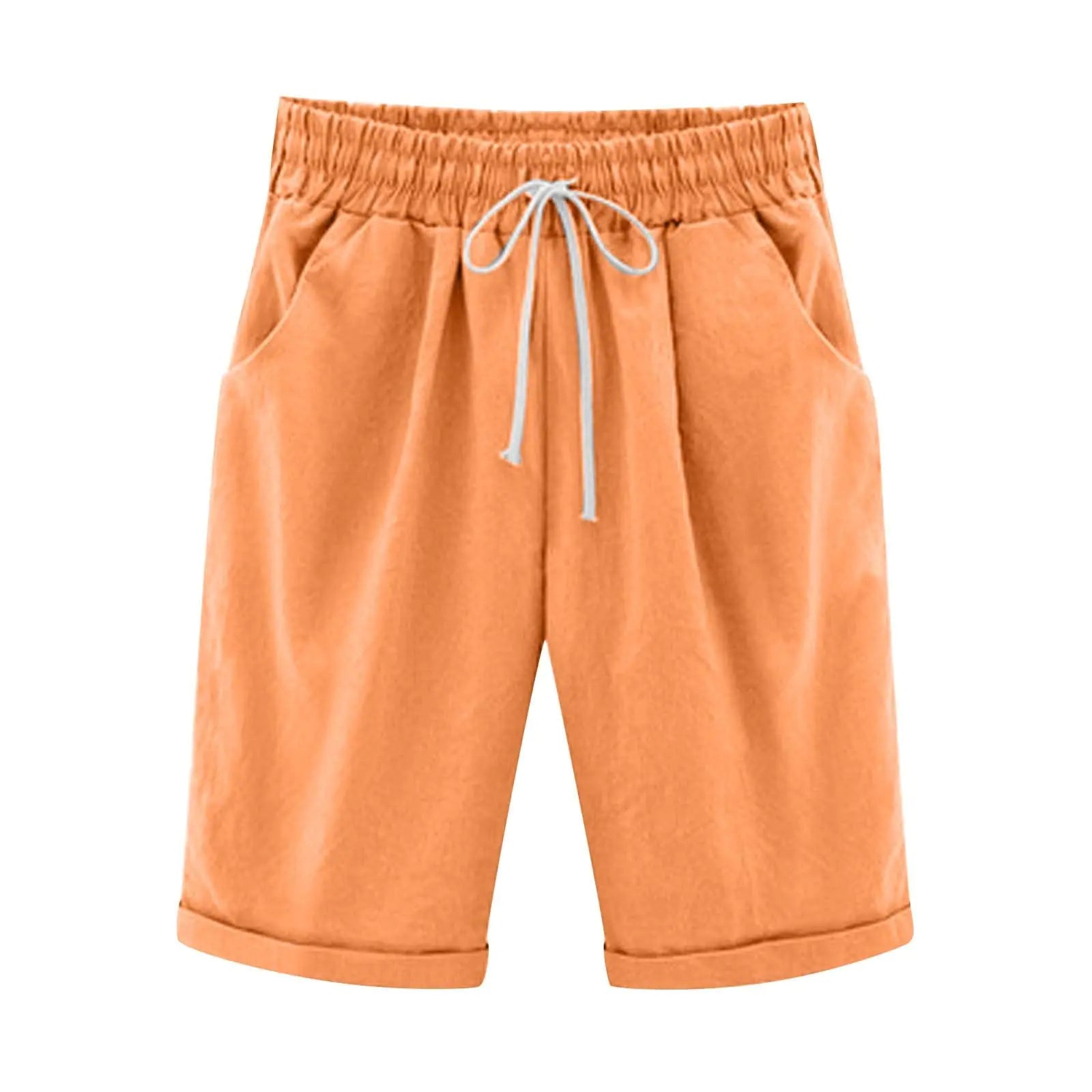 Lenago Prime Orange Medium Bermuda Shorts for Women