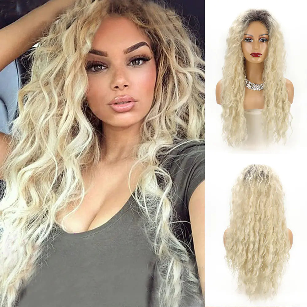 Glamorous Long Blonde Gradient Wig