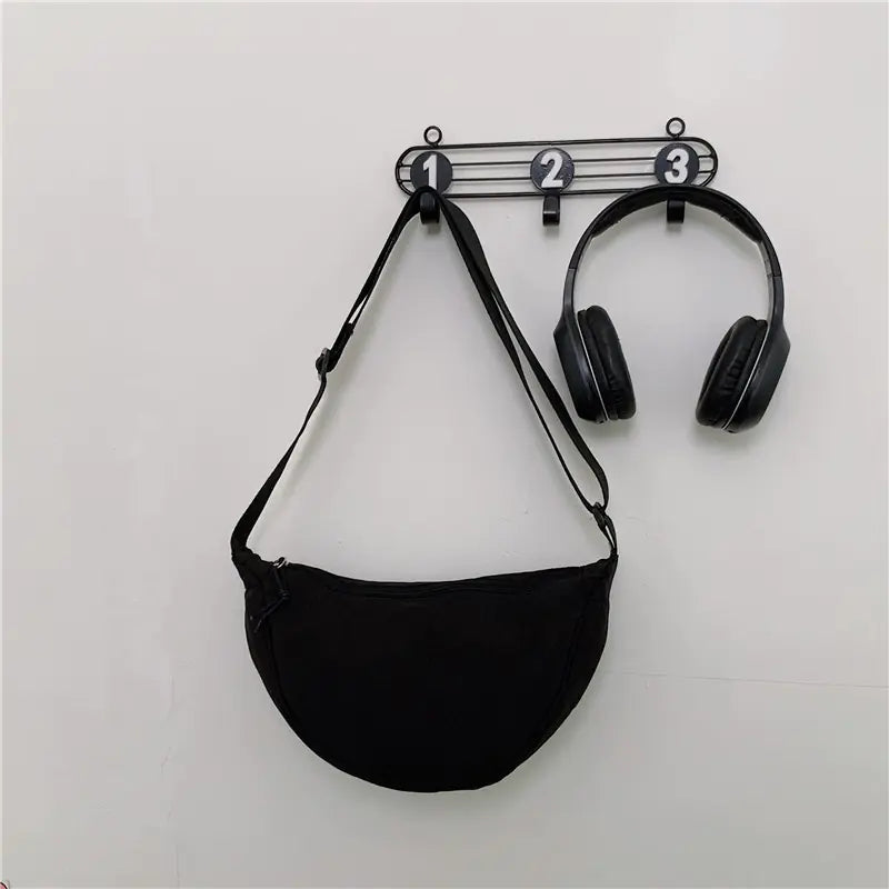 Chic Nylon Color-Block Shoulder Bag