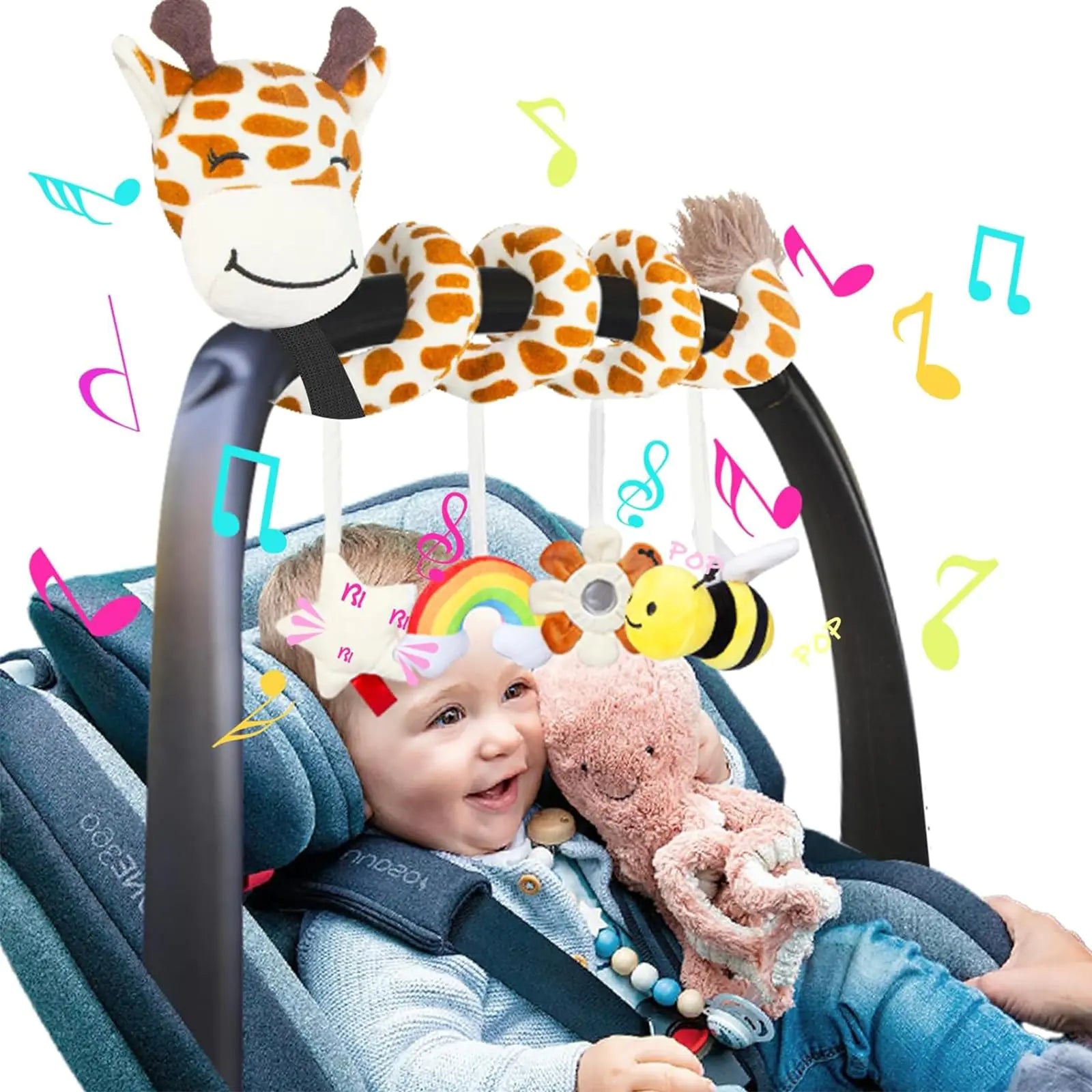 Giraffe Spiral Activity Toy for Car Seat and Stroller