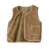 Cozy Cub Toddler Vest - Sherpa Fleece Sleeveless Jacket with Pockets