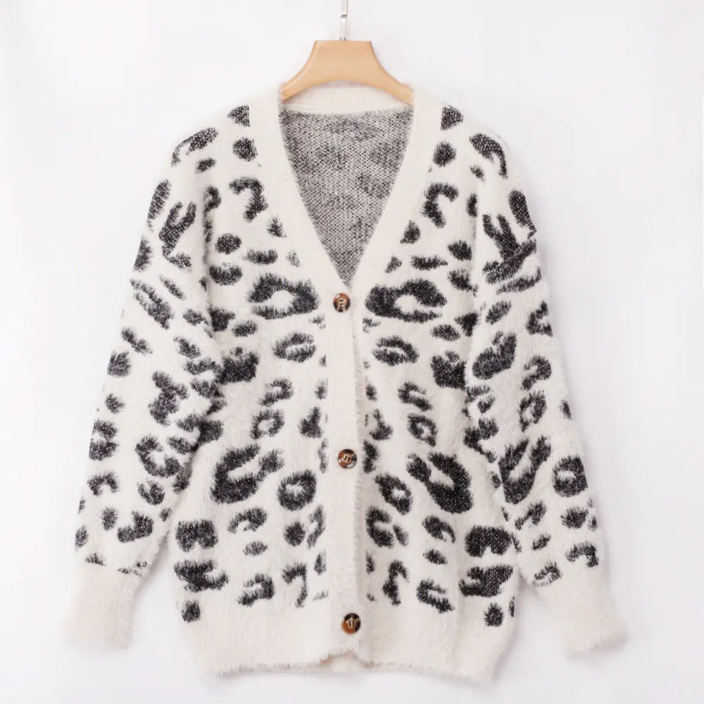 Long Sleeve Leopard Print Cardigan Sweater (3 Colors)