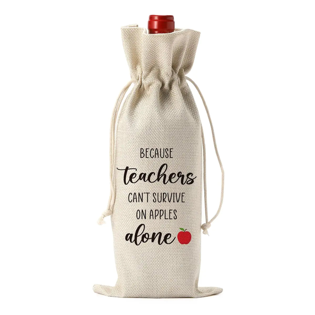 Cheerful Teacher Wine Tote – Appreciation & Retirement Gift