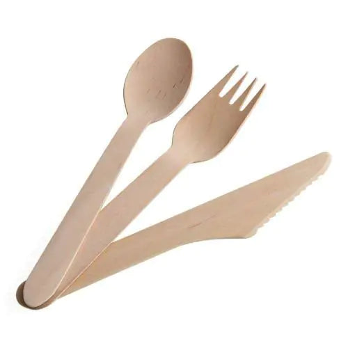 EcoPure 6" Birchwood Cutlery Set 300 Pack
