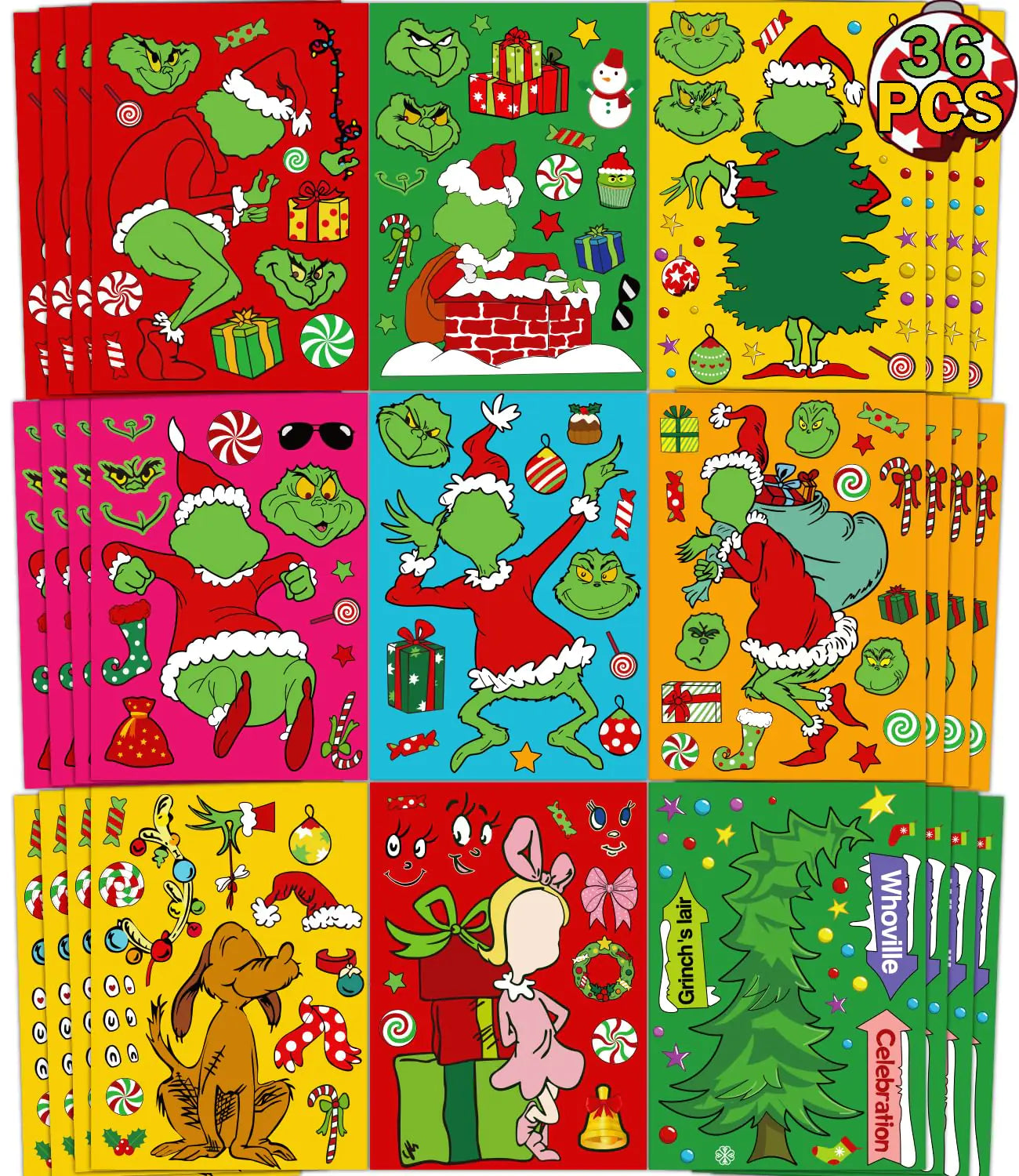 36 PCS Christmas Craft Stickers for Kids