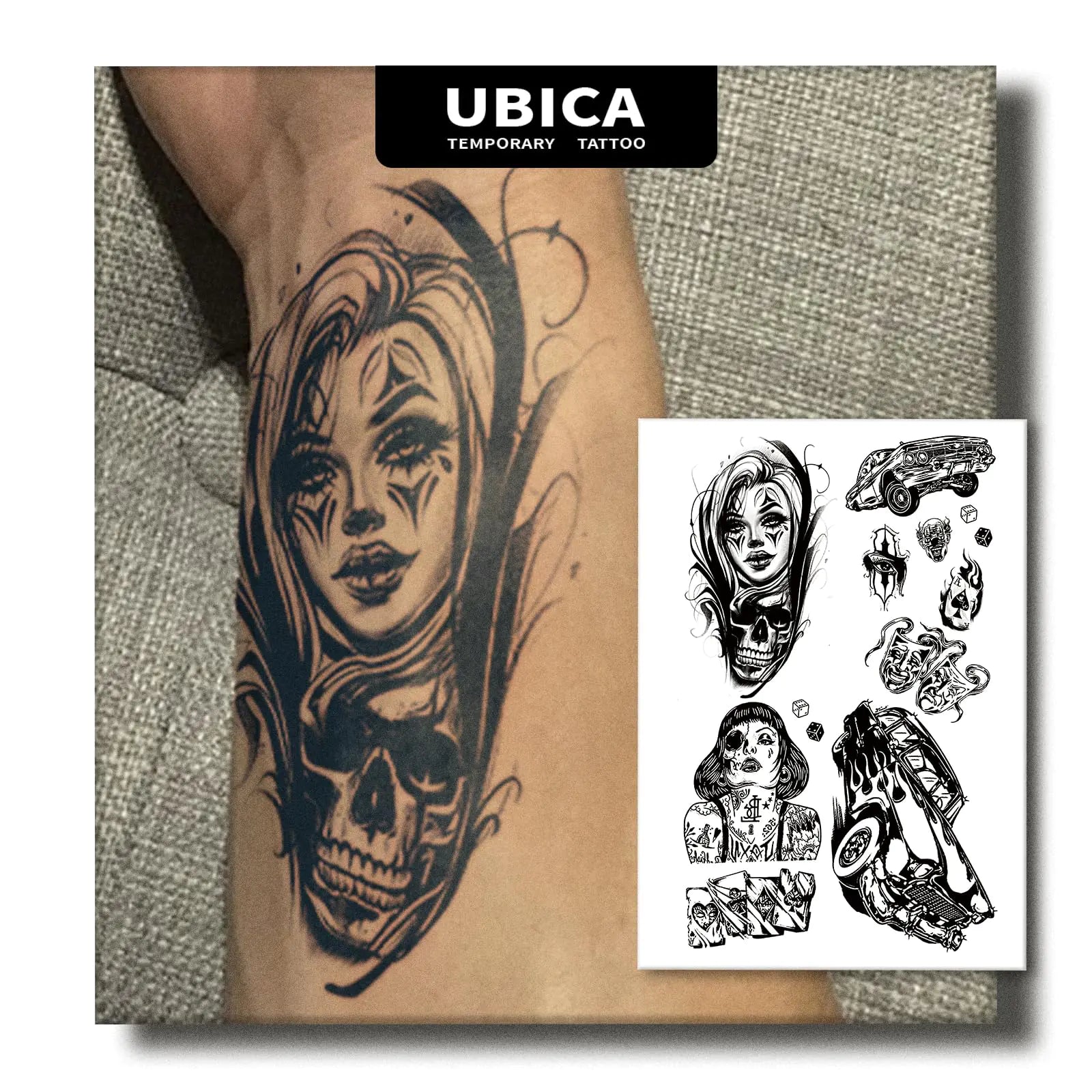 UBICA Semi-Permanent Herbal Tattoos - 2 Sheets