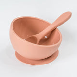Babeehive Mealtime Magic | Silicone Suction Bowl & Spoon | BPA-Free (Blush)