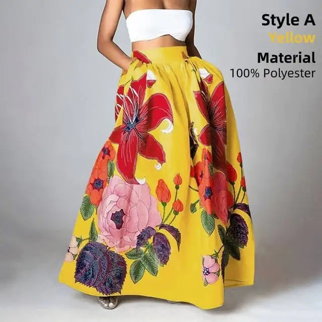 Casual Elegance Floral Maxi Skirt for Women