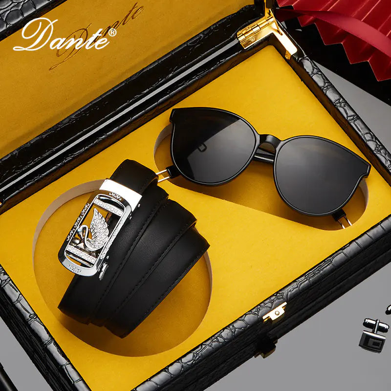 Chic Swan Belt and Sunglasses Combo