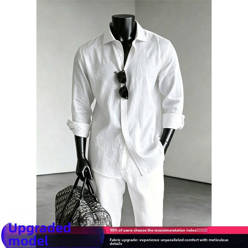 Mens Tencel Linen Summer Shirt